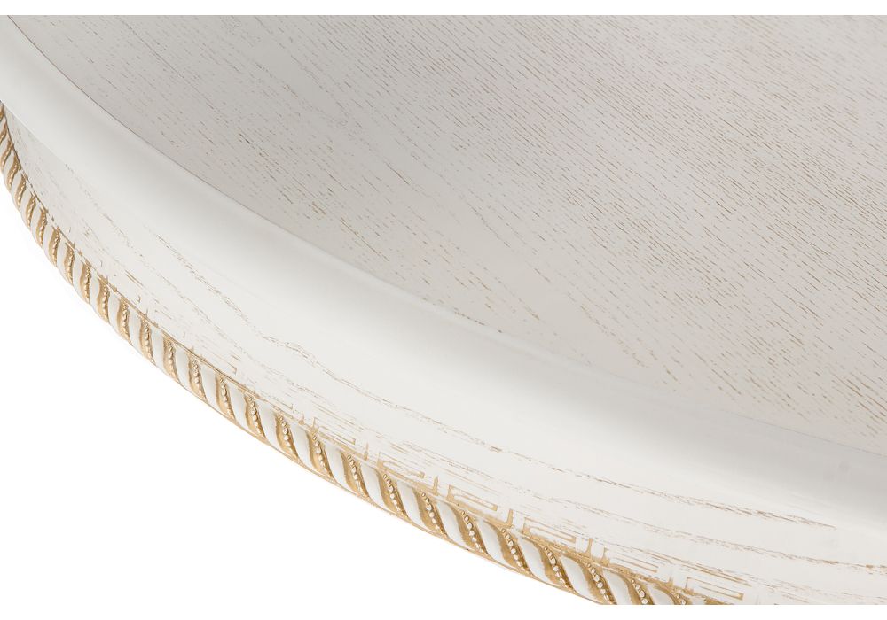 Деревянный стол Павия 90(120)х90х80 молочный с золотой патиной