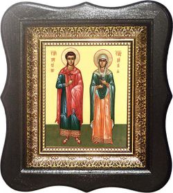 Хрисанф и Дария Святые мученики . Икона на холсте.
