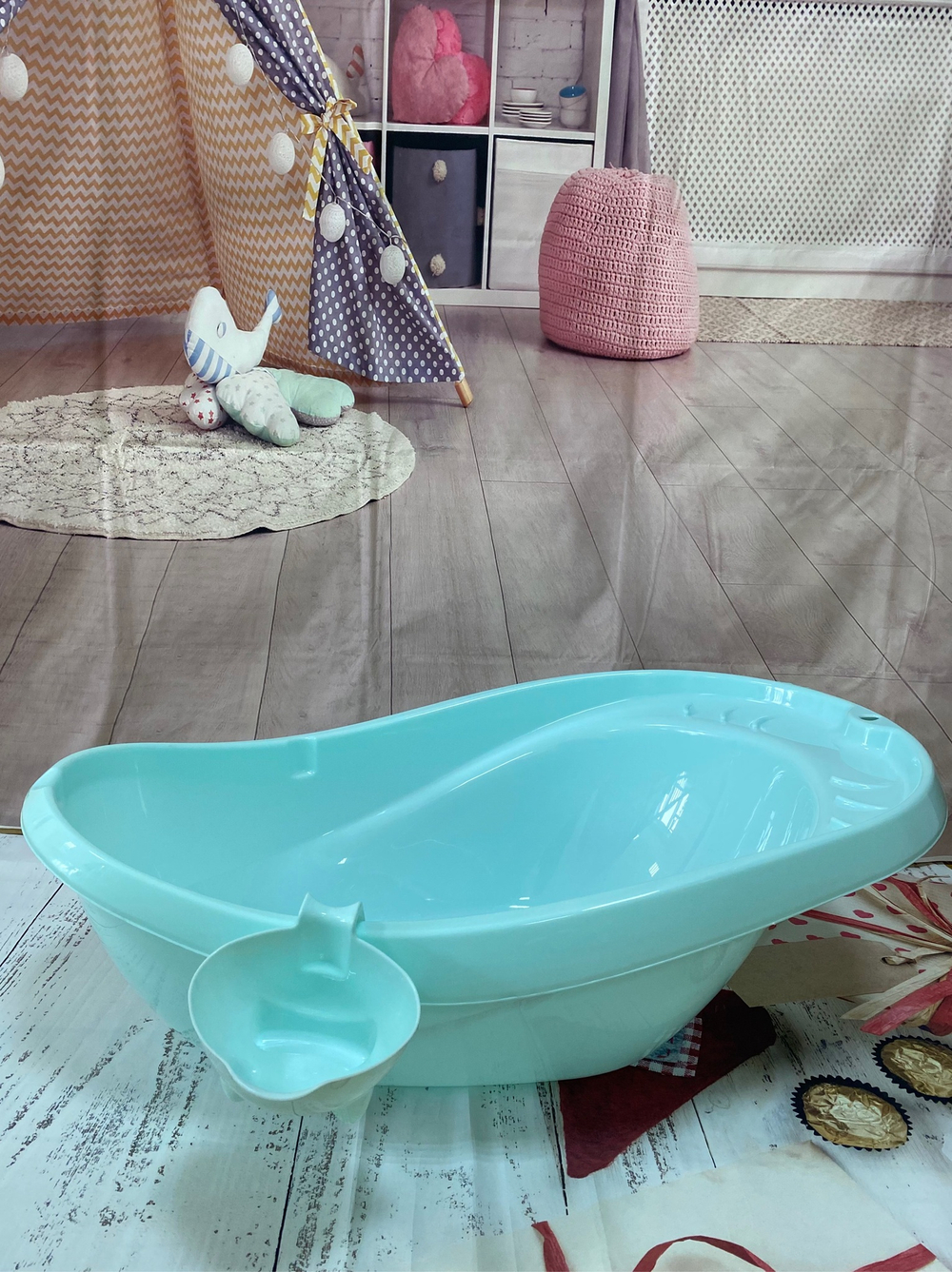Ванна детская БУЛЬ-БУЛЬ с ковшом РАДИАН, со сливом