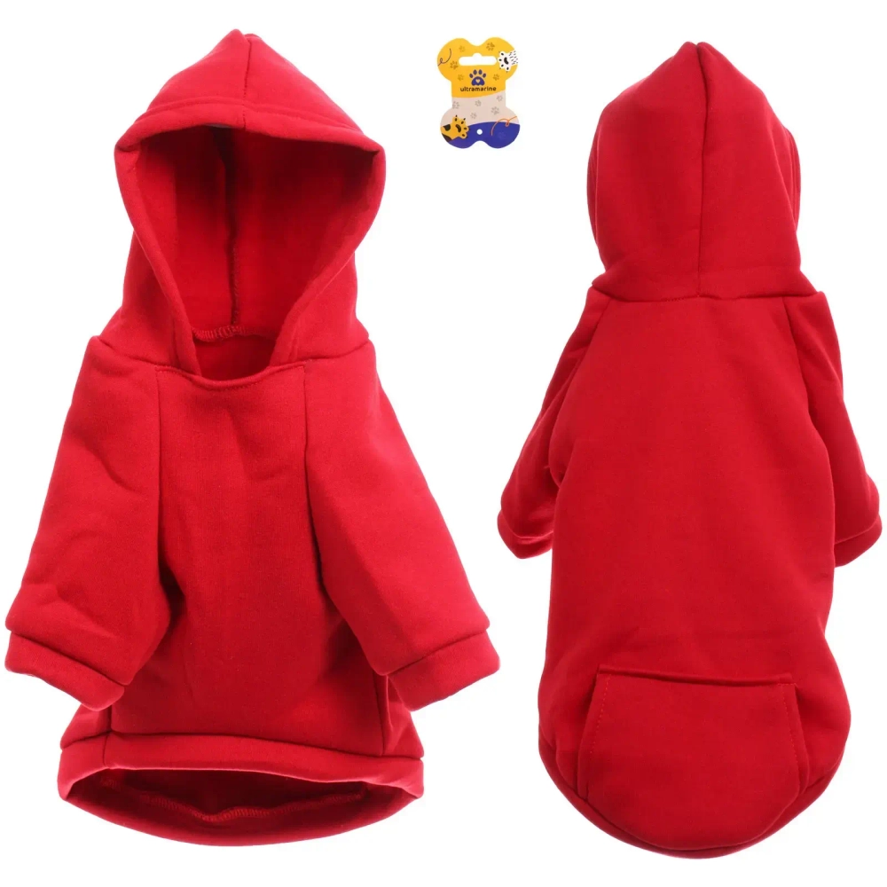 Кофта - толстовка для мелких пород собак «BRO Style», цвет бордовый, р L (на флисе)