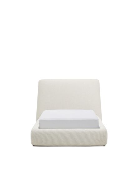 Кровать Martina со съемным чехлом из шенилла цвета экрю 90 x 200