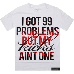 Футболка Sneaktip 99 Problems Splash белая с красным вид спереди