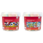 Мел для асфальта 7цв. 21шт. "Мультики" квадратные, пластиковое ведро (Гамма)