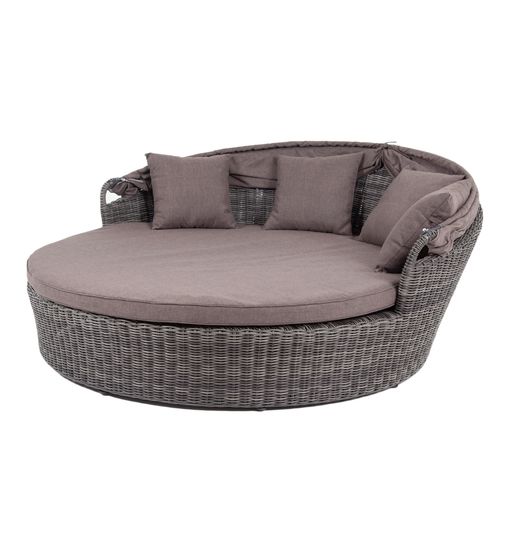 "Стильяно" плетеная кровать круглая, цвет графит