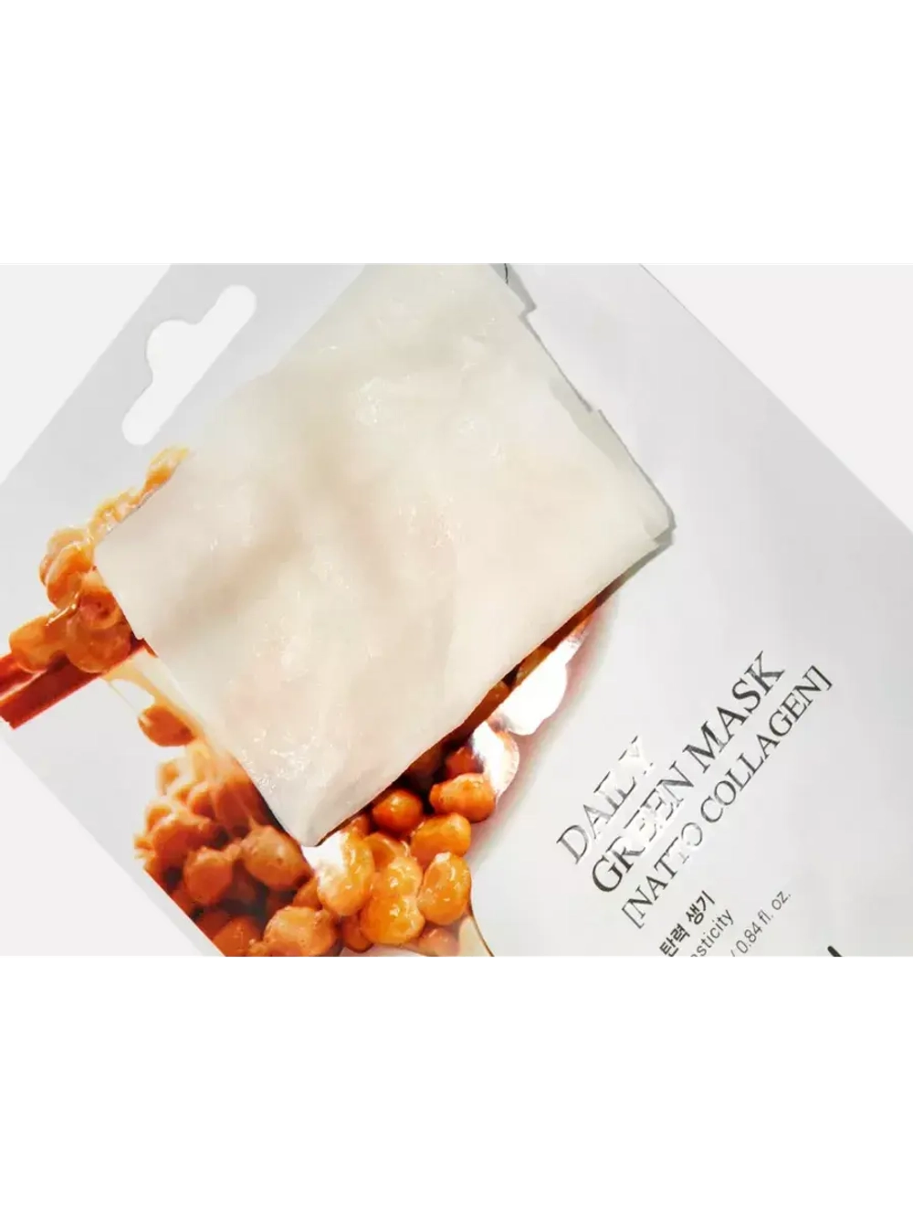 Маска тканевая daily green mask-natto collagen YADAH
