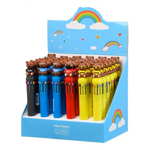 Ручка шариковая, автоматическая, 10в1, Basir, серия "МИШКА superme", 10-ти цветная, с резиновой фигуркой, 36 шт