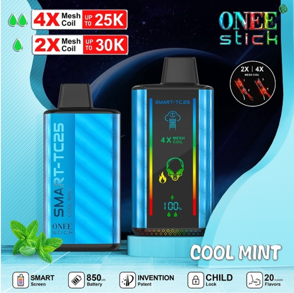 Kangvape TC25K Cool mint - свежая мята 25000 затяжек 20мг Hard (2% Hard)
