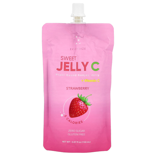 Everydaze, Sweet Jelly C, желейный напиток из конжака на растительной основе, клубника, 150 мл (5,02 жидк. унц.)