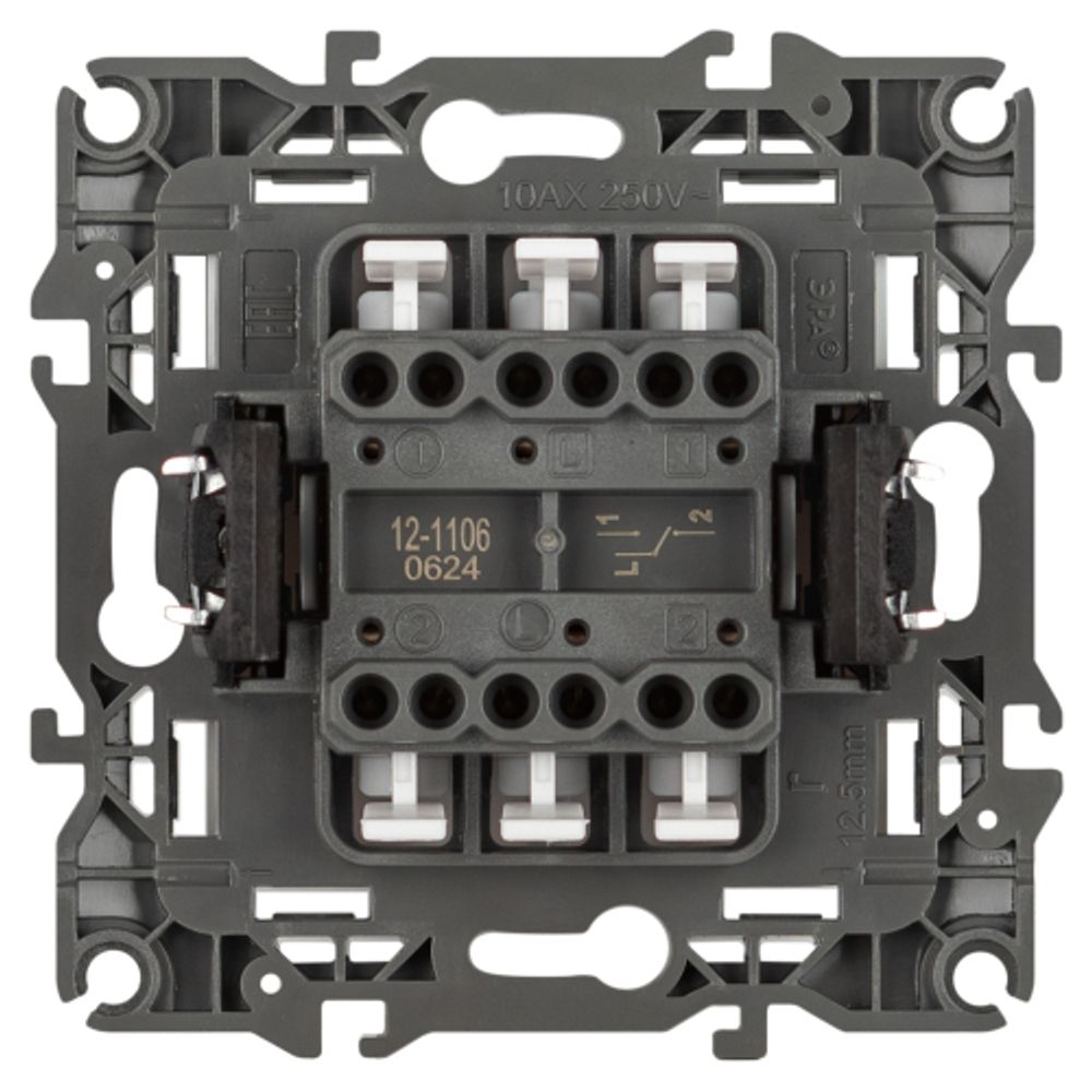 Переключатель ЭРА Серия 12 12-1106-16 двойной, 10АХ-250В, титан | ЭРА 12 Титан