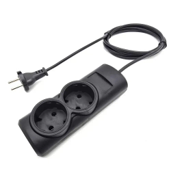 Удлинитель сетевой, ГОСТ, ПВС 2*0,75, 2 гнезда, 3м, сертифицированный, черный