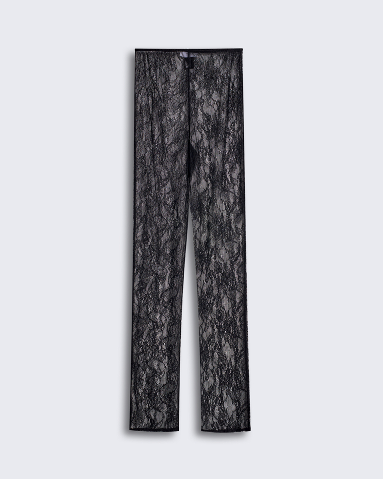 Брюки из тонкого кружева черный