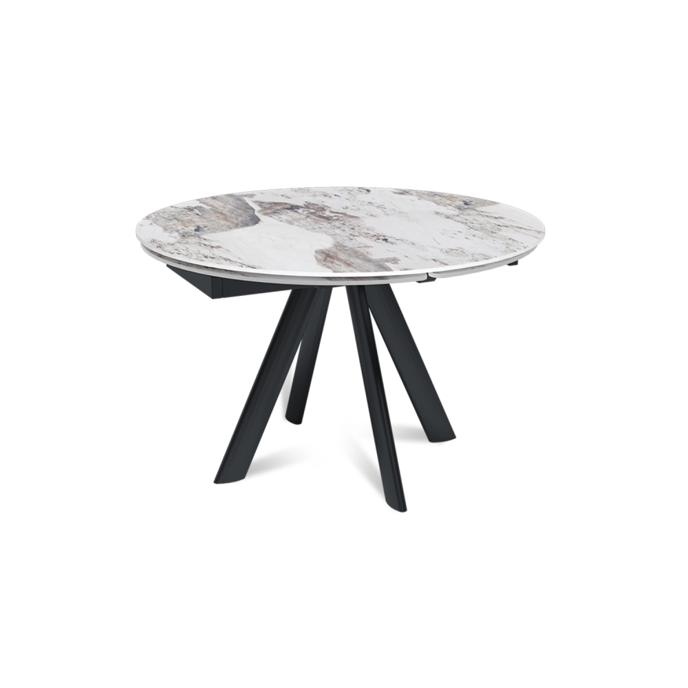 Стол круглый раскладной Orion (120+30+30), керамика глянцевая Pandora