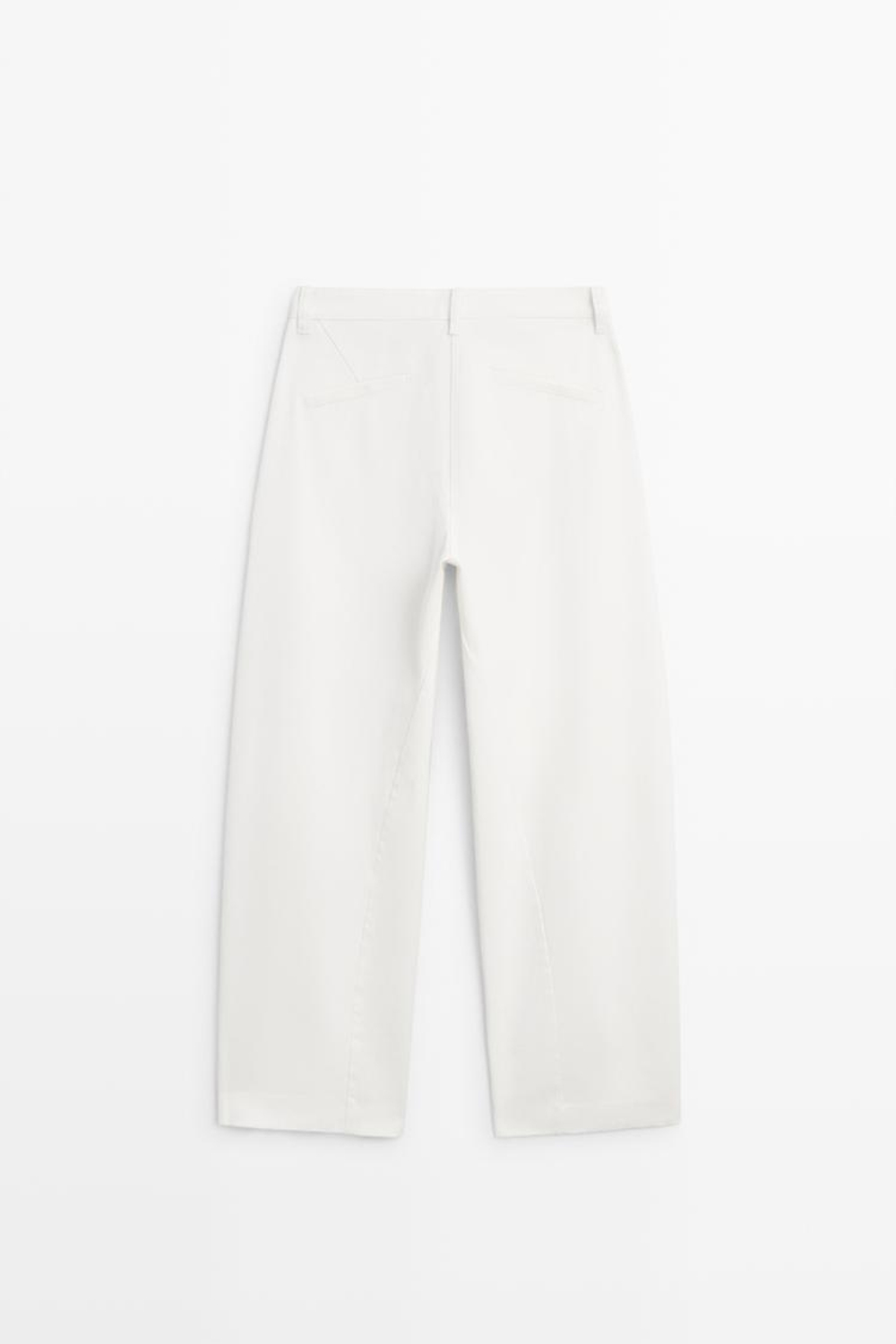 Massimo Dutti Брюки прямого кроя из 100% хлопка, экрю
