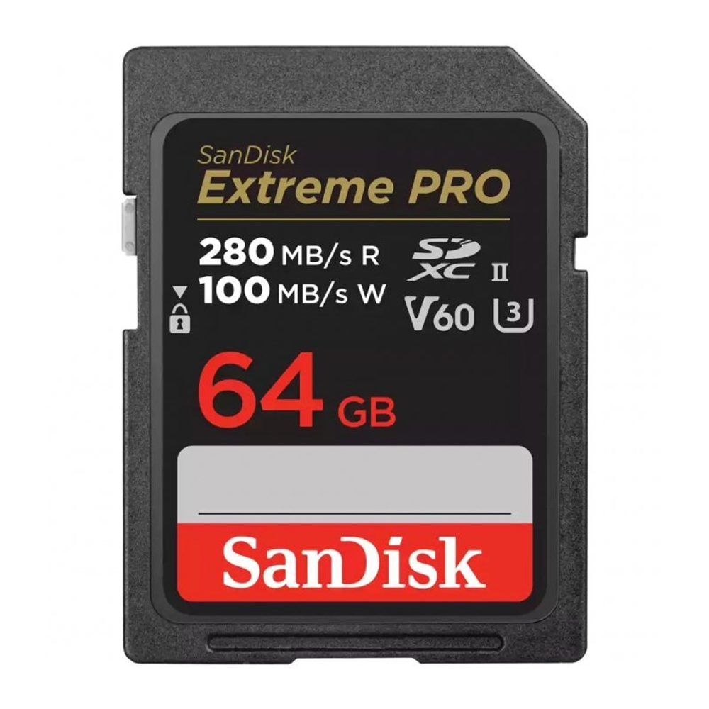 SanDisk SDXC 64Gb Extreme Pro V60 UHS-II U-3 R/W 280/100 MB/s