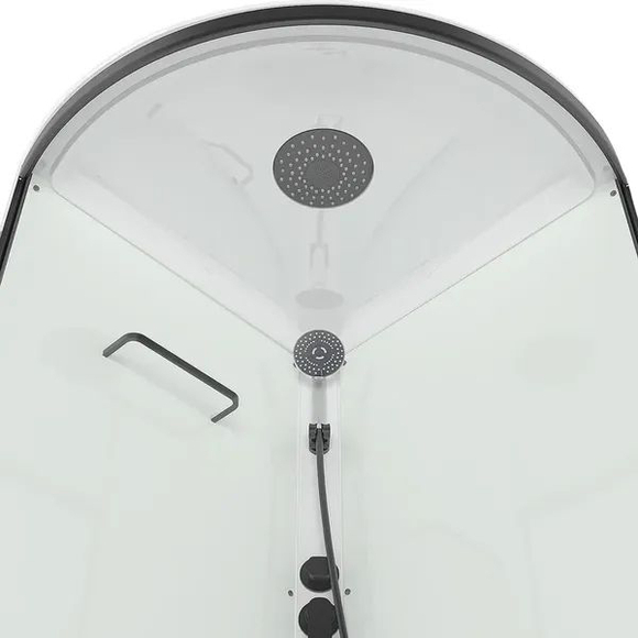 Душевая кабина Domani-Spa (Домани-Спа) Simple 110 V1.2 Black Accents, белые стенки, сатин-матированные стекла, 100х100х218