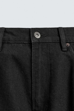 ZARA ДЖИНСЫ BARREL С МОЛНИЯМИ, ЧЕРНЫЙ