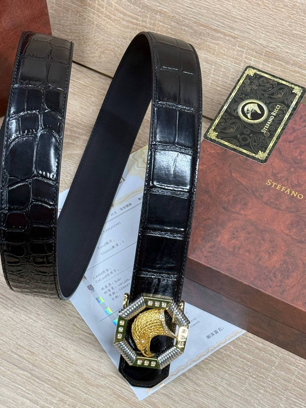 Ремень из кожи крокодила Stefano Ricci