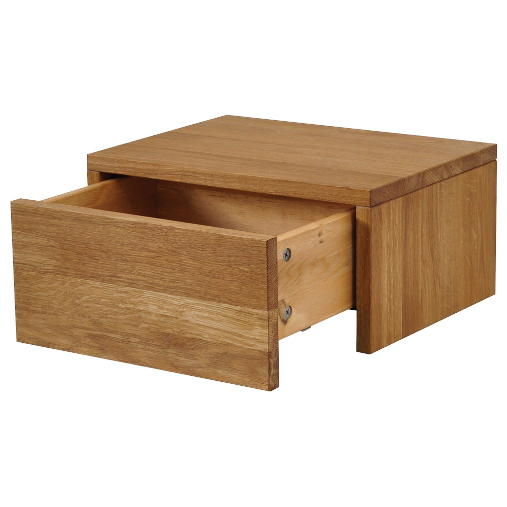 Парящая прикроватная тумба навесная Дольче Вита из массива дуба с выдвижным ящиком 1 шт