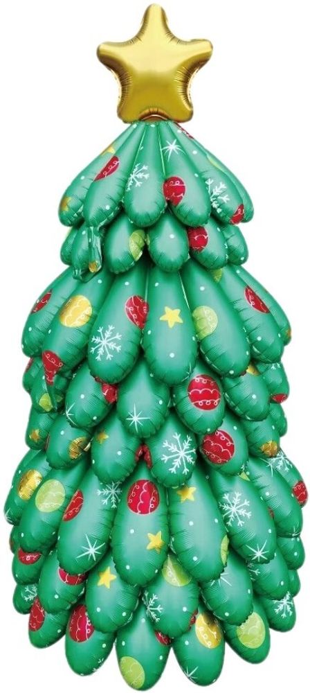 Шар 3D (51&#39;&#39;/130 см) Фигура, Новогодняя елка, Светло-зеленый, 1 шт. в уп.