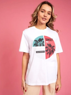 Футболка с принтом california надпись калифорния