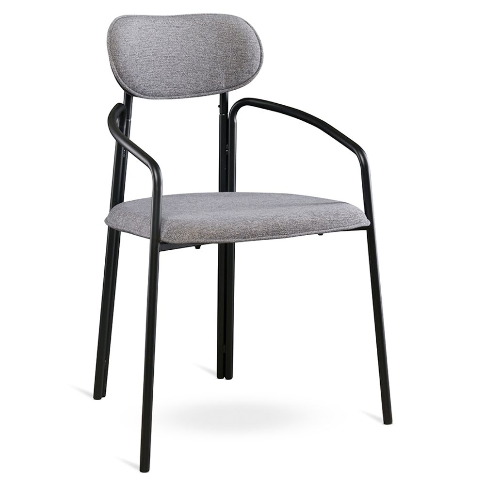 Стул Ror, Round, рогожка, черный/серый