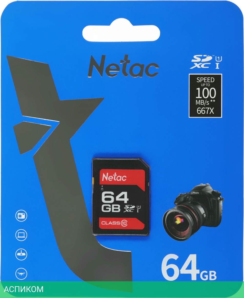 Карта памяти Netac P600 Standard SD 64GB (NT02P600STN-064G-R)