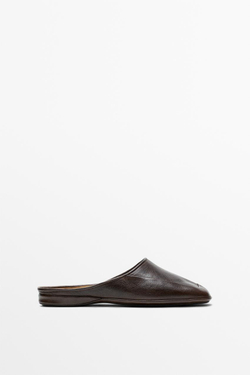 Massimo Dutti Мюли из мягкой кожи - STUDIO, коричневый