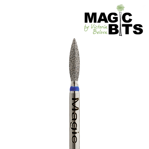 Magic Bits фреза пламя острое 23 синяя насечка
