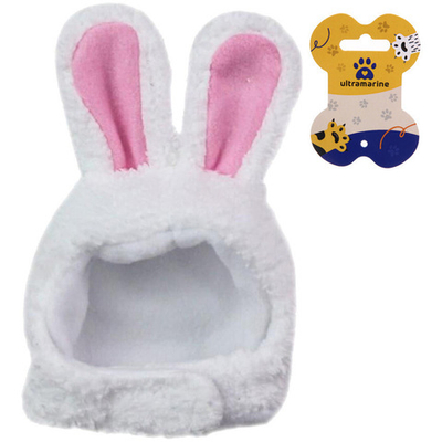 Шапка для животных «Зайка» 20*14см цвет белый Ultramarine