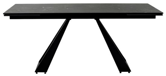 Стол FONDI 180 MARBLES NERO KL-116 Черный мрамор матовый, итальянская керамика/ черный каркас