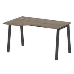 Metal System Стол криволинейный левый на А-образном м/к БА.СА-2 (L) Вяз Благородный/Металл Антрацит