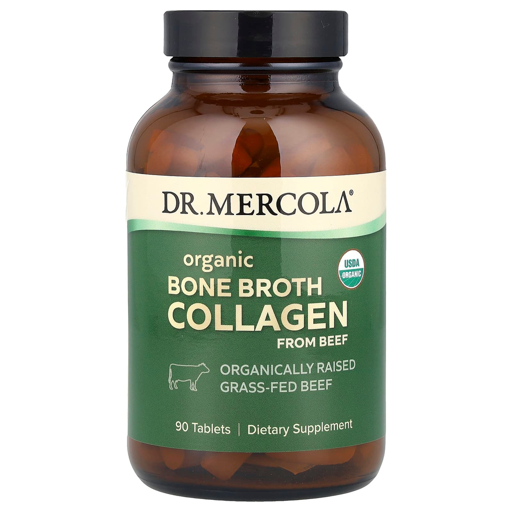 Dr. Mercola, Органический коллаген из говяжьего бульона, 90 таблеток