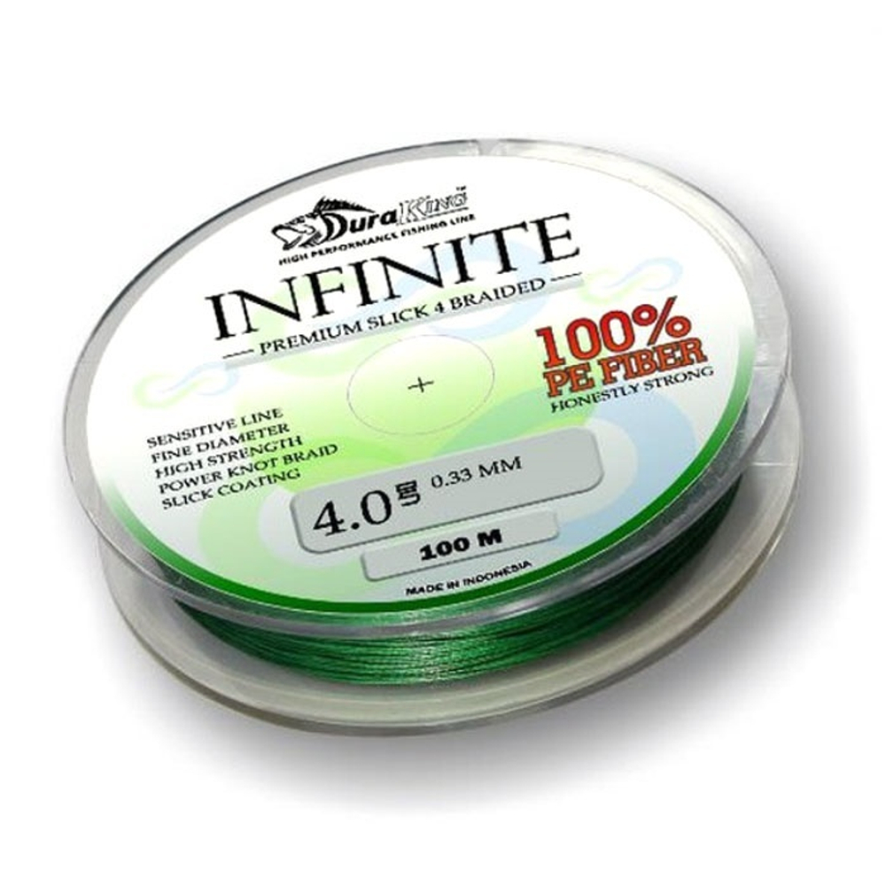 Шнур DuraKing INFINITE 4X , 150м, тёмно-зелёный D-1.5, 0,20мм, 26lbs