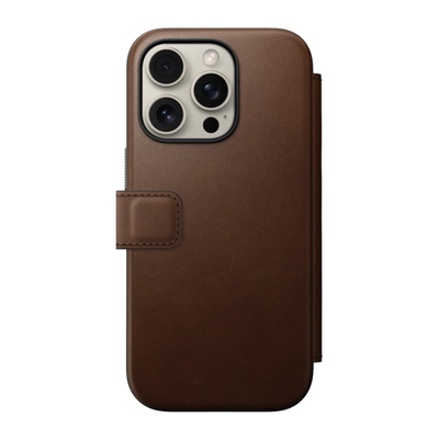 Кожаный чехол-книжка MagSafe Nomad Modern Leather Folio для iPhone 16 Pro Чехол из натуральной цельнозерновой кожи