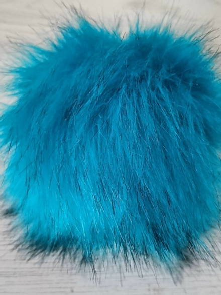 Помпон из искусственного меха, цвет: Синий с черными кончиками
