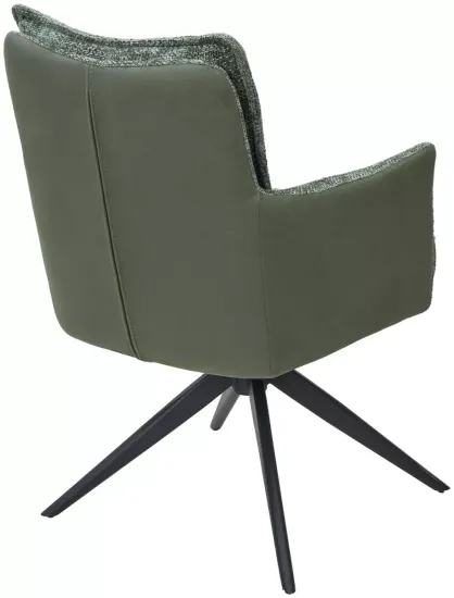 Стул JOSEF 360 град. поворот. HAGA-74 Зеленый, ткань / HJ002-18 Зеленый, PU / черный каркас