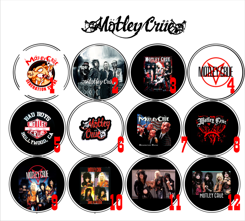 Значок Motley Crue 36 мм ( в ассортименте )