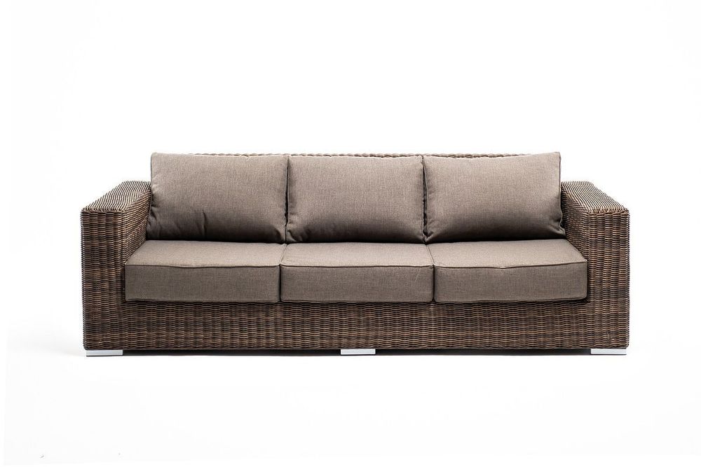 "Боно" диван из искусственного ротанга трехместный, цвет коричневый