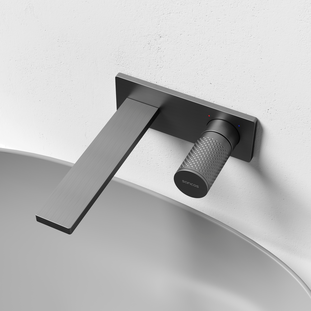 Смеситель для раковины Sancos Nexus с внутренней частью, вороненая сталь, арт. SC9013GG