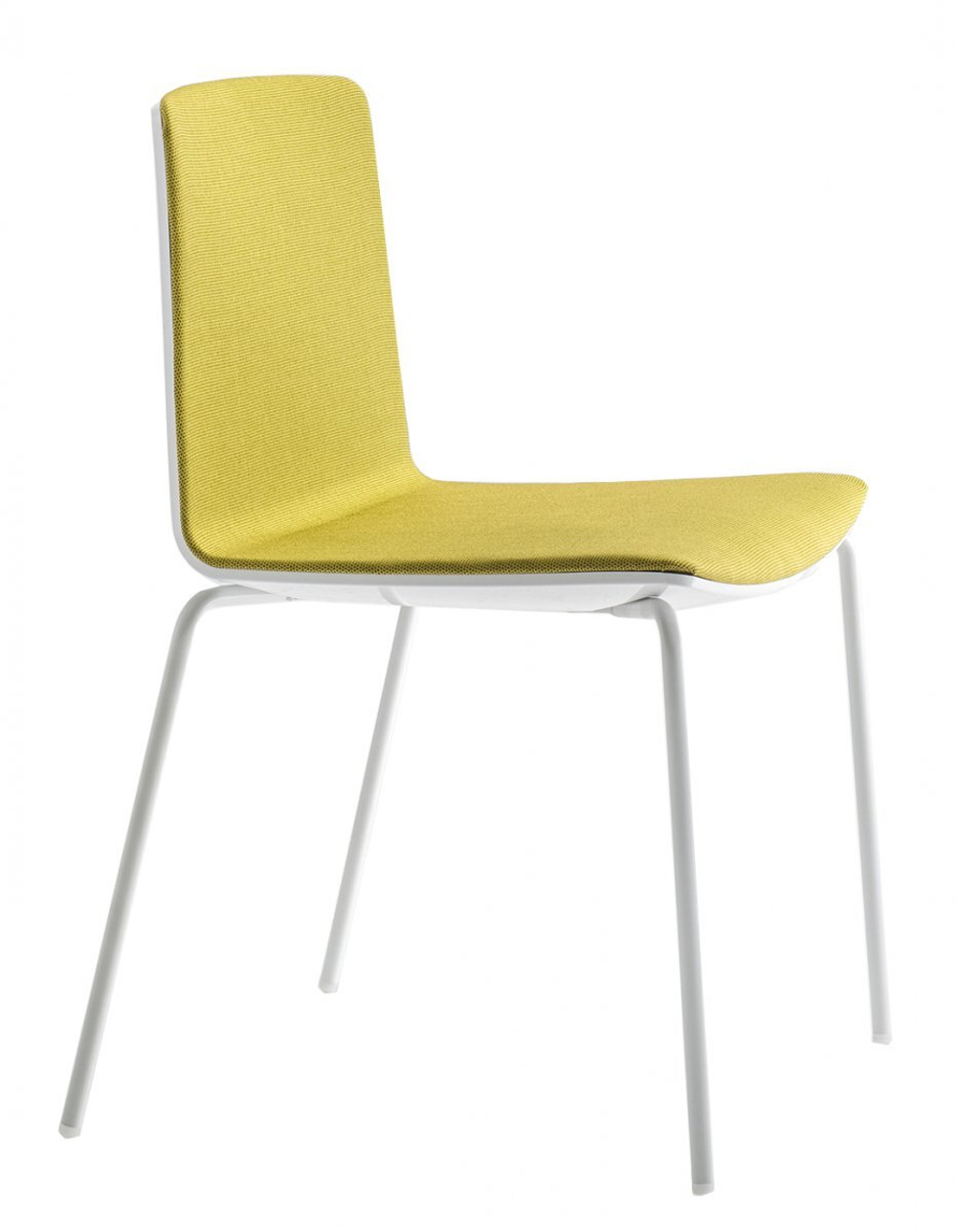 Стул с мягким сиденьем Pedrali Noa, белый, желтый