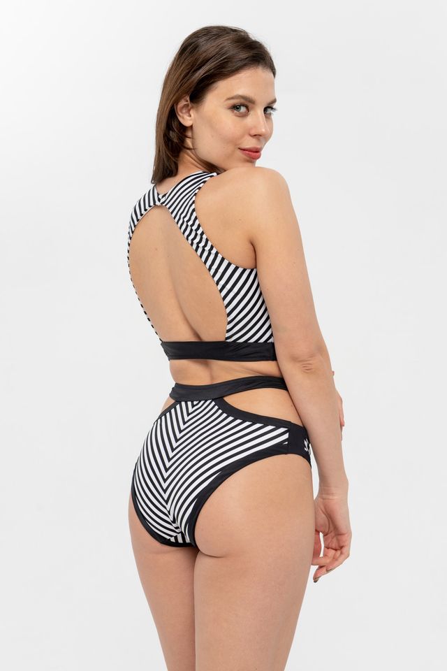 Плавки-макси в черно белую полоску из коллекции Spicy Stripes