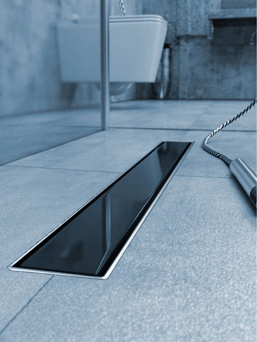 Водоотводящий желоб (трап) 500х70 (Черное глянцевое стекло Evolution Glass) ZSt.1131.5002