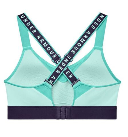 Теннисный бюстгальтер Under Armour Women's Infinity High Blocked Sports Bra - sea mist/purple switch