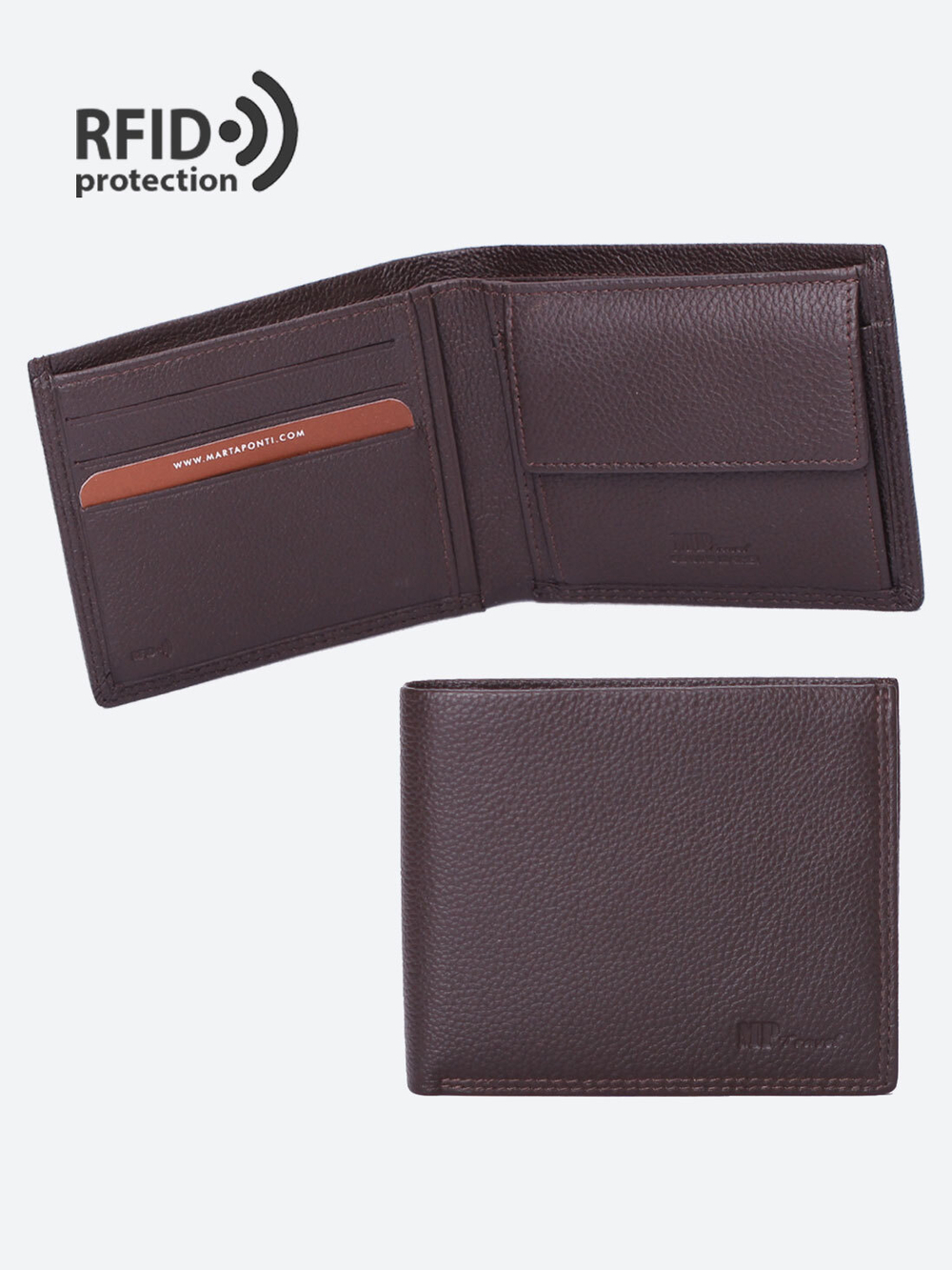 B23P001R Castanho - Портмоне с RFID защитой MP