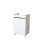 Тумба напольная с дверцами IDDIS Zodiac, 50 см, белая/под дерево, ZOD5ADFi95