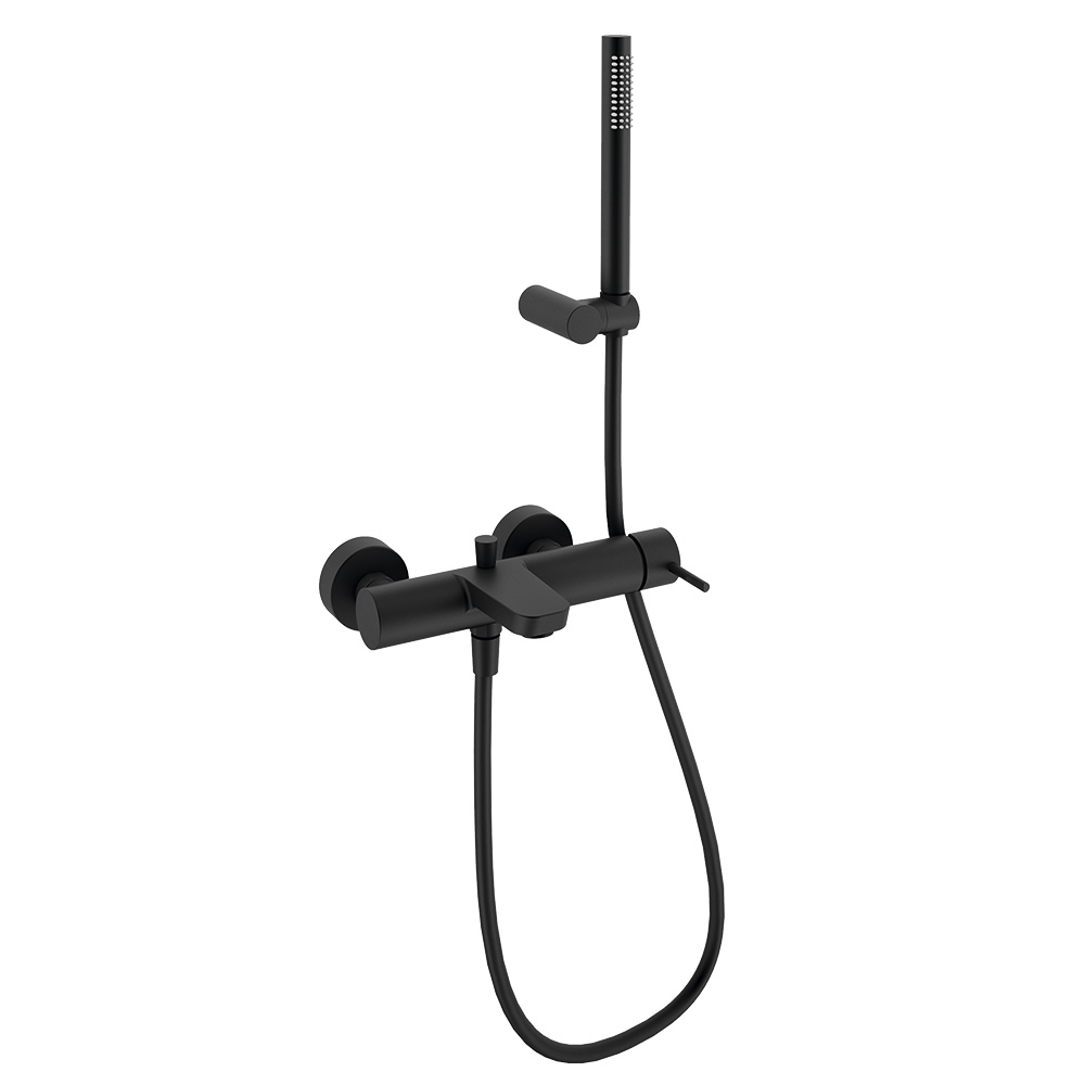 Смеситель для ванны с душевым комплектом ODISEA 390501DNM чёрный