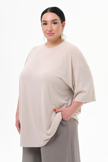 Футболка из вискозы в рубчик сливочная