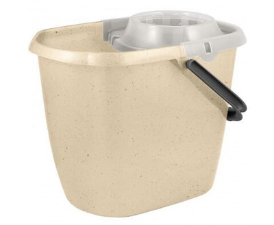 Ведро с отжимом 13л прямоугольное моп "Malta"бежевый