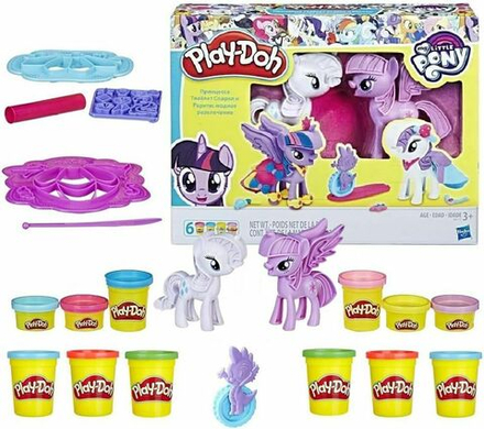 Игровой набор для лепки Play-Doh My Little Pony - Принцесса Твайлайт Спаркл и Рарити: модное развлечение - Плей До B9717
