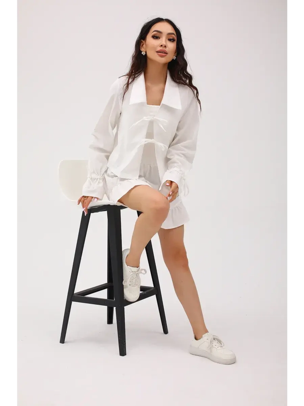 Костюм летний двойка с шортами и рубашкой